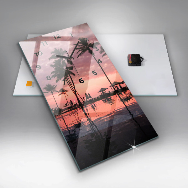 Reloj vertical Palmeras en Hawai - espejomat.es