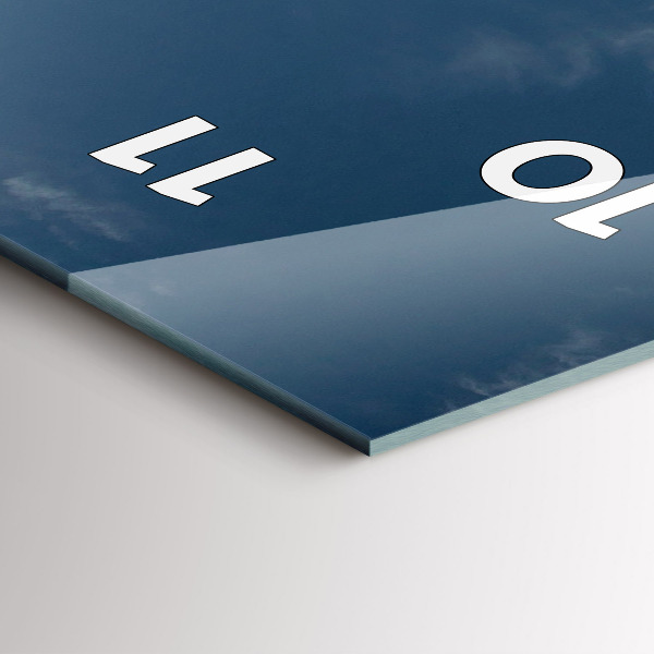 Reloj de vidrio vertical Persona sobre esquís acuáticos - espejomat.es