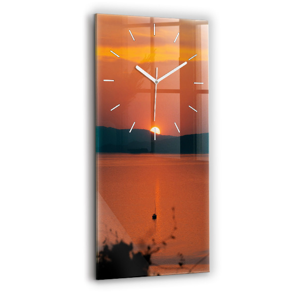 Reloj vertical Lago Balaton al atardecer - espejomat.es