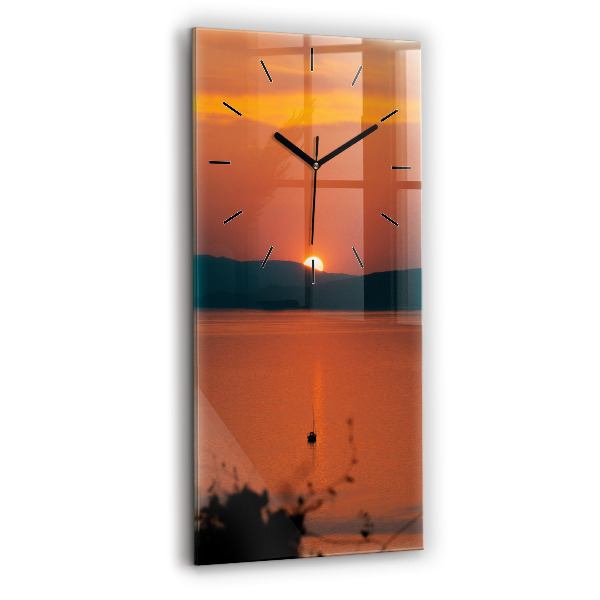 Reloj vertical Lago Balaton al atardecer - espejomat.es