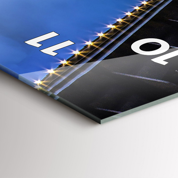 Reloj de cristal vertical Costa rocosa bajo el puente - espejomat.es