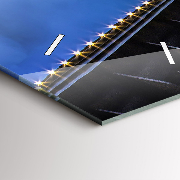 Reloj de cristal vertical Costa rocosa bajo el puente - espejomat.es