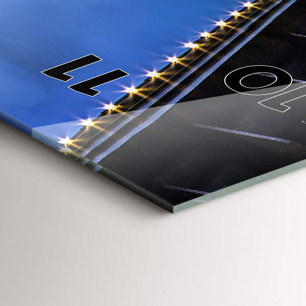 Reloj de cristal vertical Costa rocosa bajo el puente - espejomat.es