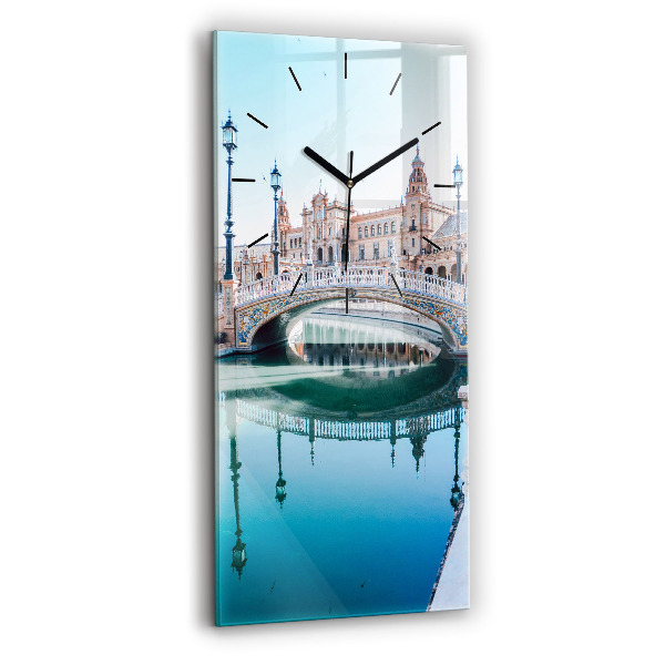 Reloj de vidrio vertical Plaza de España en Sevilla - espejomat.es