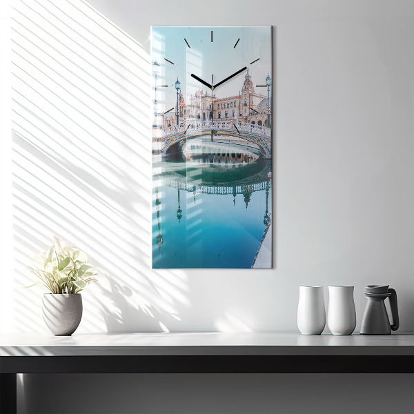 Reloj de vidrio vertical Plaza de España en Sevilla - espejomat.es