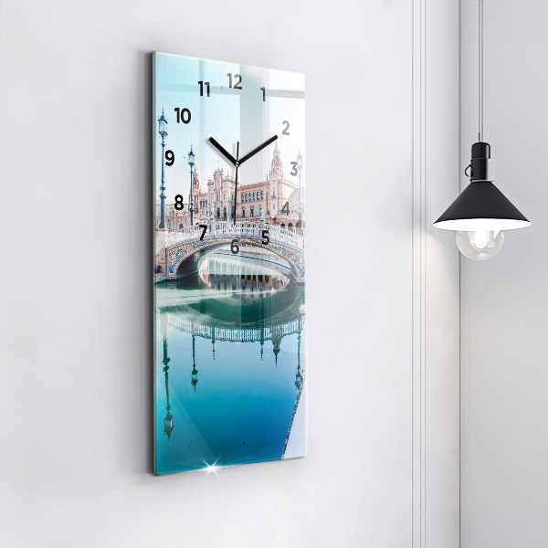 Reloj de vidrio vertical Plaza de España en Sevilla - espejomat.es