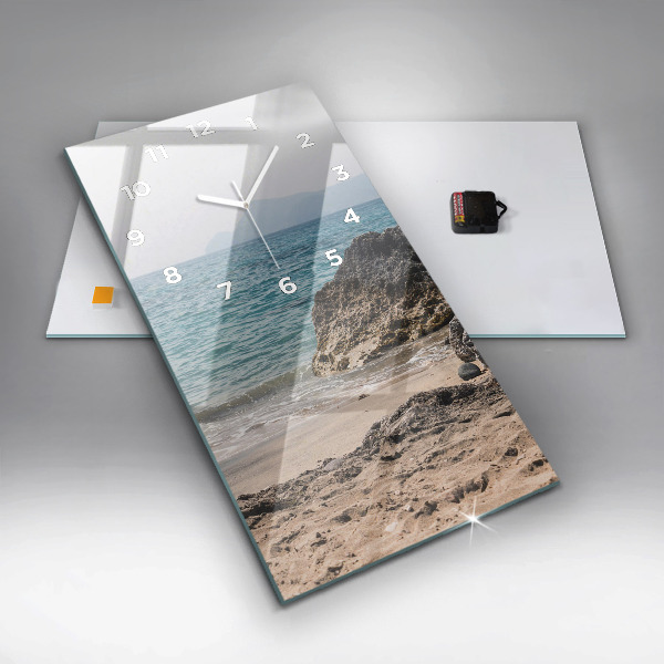 Reloj vertical Vista del mar Mediterráneo - espejomat.es