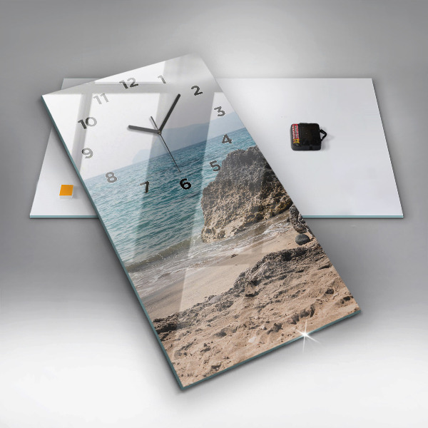Reloj vertical Vista del mar Mediterráneo - espejomat.es