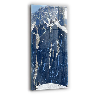 Reloj de vidrio vertical Los Alpes en invierno - espejomat.es