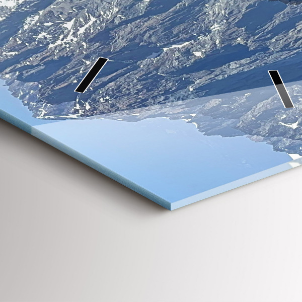 Reloj de vidrio vertical Los Alpes en invierno - espejomat.es