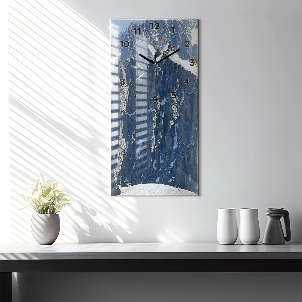 Reloj de vidrio vertical Los Alpes en invierno - espejomat.es