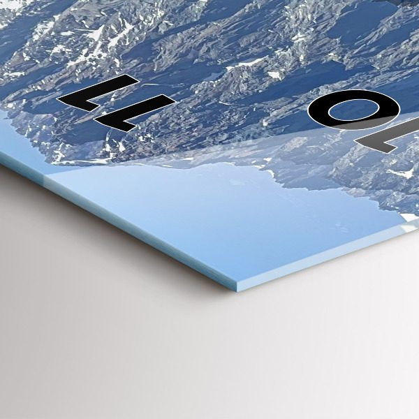 Reloj de vidrio vertical Los Alpes en invierno - espejomat.es