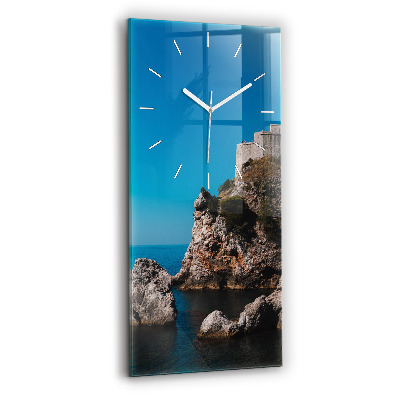 Reloj de cristal vertical Acantilados de Dubrovnik - espejomat.es