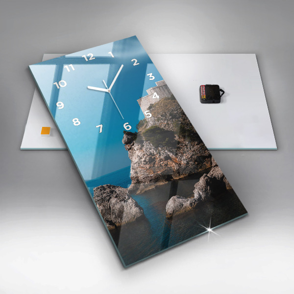 Reloj de cristal vertical Acantilados de Dubrovnik - espejomat.es