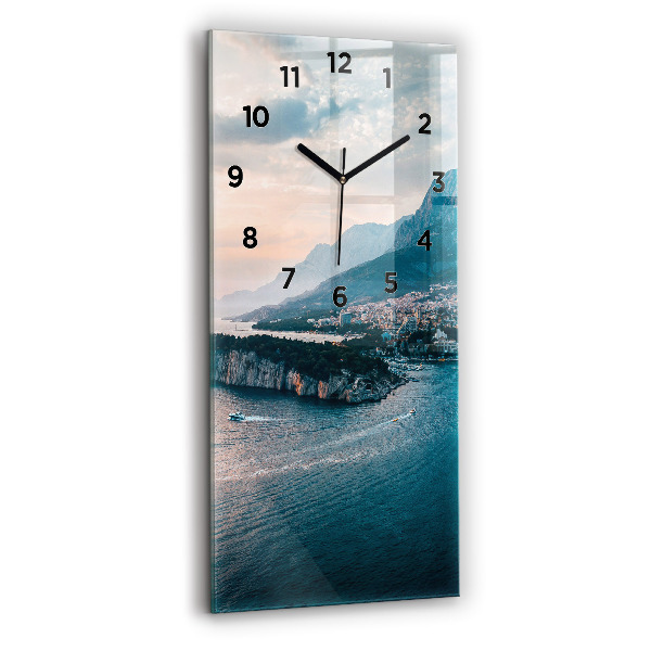 Reloj de vidrio vertical Isla en Croacia - espejomat.es