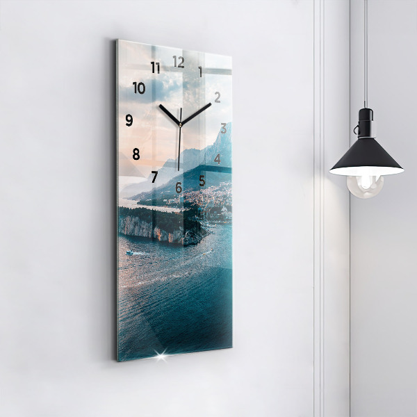 Reloj de vidrio vertical Isla en Croacia - espejomat.es
