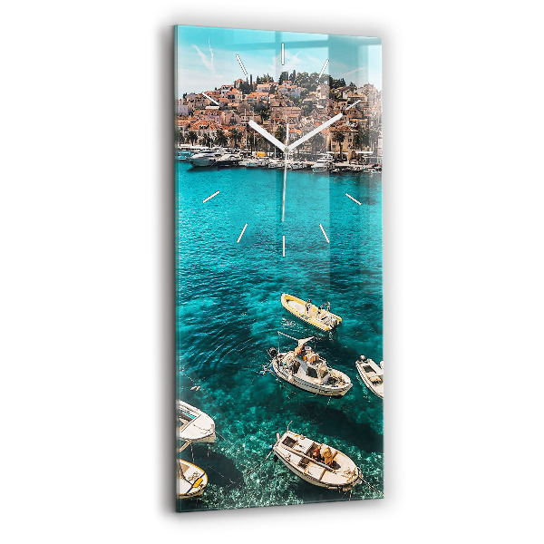 Reloj de cristal vertical Barcos en Croacia - espejomat.es