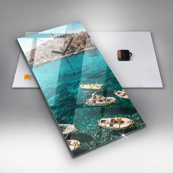 Reloj de cristal vertical Barcos en Croacia - espejomat.es