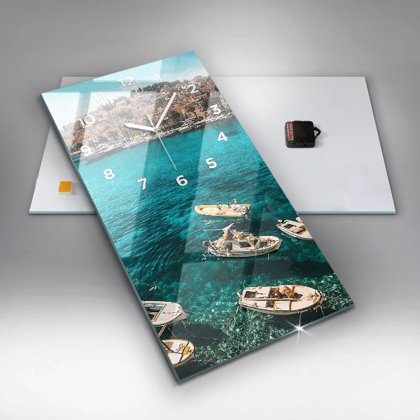 Reloj de cristal vertical Barcos en Croacia - espejomat.es