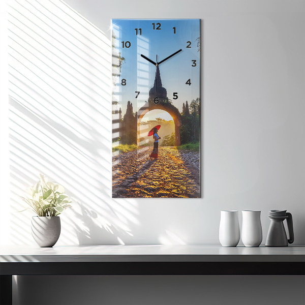 Reloj de vidrio vertical Parque Surat Thani Tailandia - espejomat.es