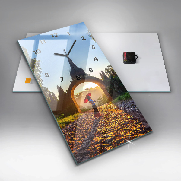 Reloj de vidrio vertical Parque Surat Thani Tailandia - espejomat.es