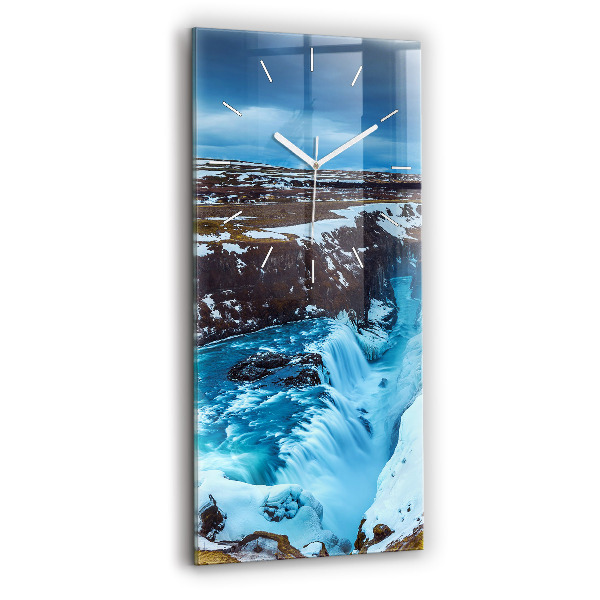 Reloj de vidrio vertical Cascada de Gullfoss en Islandia - espejomat.es