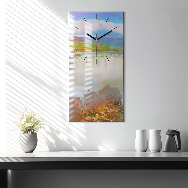 Reloj de vidrio vertical Godafoss en Islandia - espejomat.es