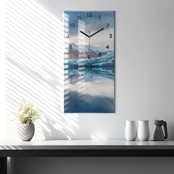 Reloj de vidrio vertical Lago Jokulsarlon Islandia - espejomat.es