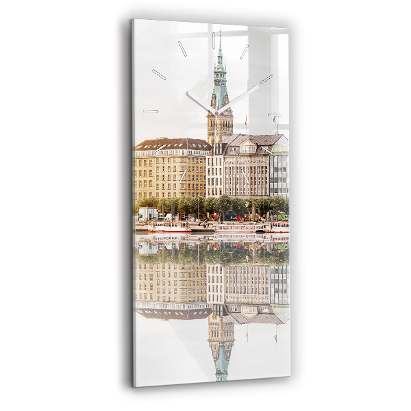 Reloj vertical Río Hamburgo, Alemania - espejomat.es