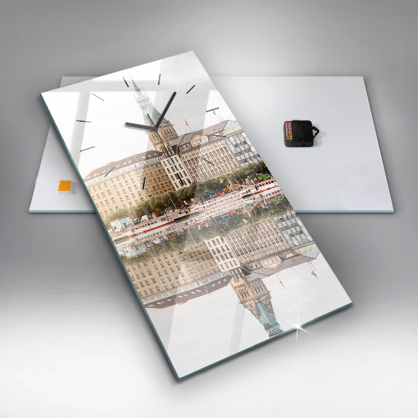 Reloj vertical Río Hamburgo, Alemania - espejomat.es