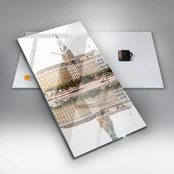 Reloj vertical Río Hamburgo, Alemania - espejomat.es