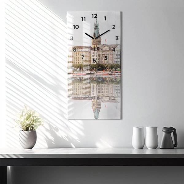 Reloj vertical Río Hamburgo, Alemania - espejomat.es