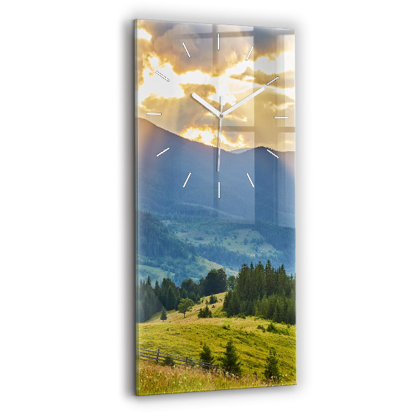 Reloj de cristal vertical Paisaje con bosques - espejomat.es