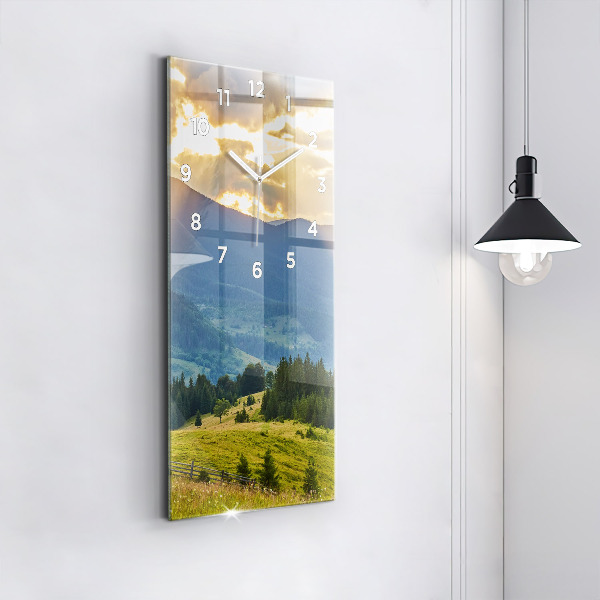 Reloj de cristal vertical Paisaje con bosques - espejomat.es