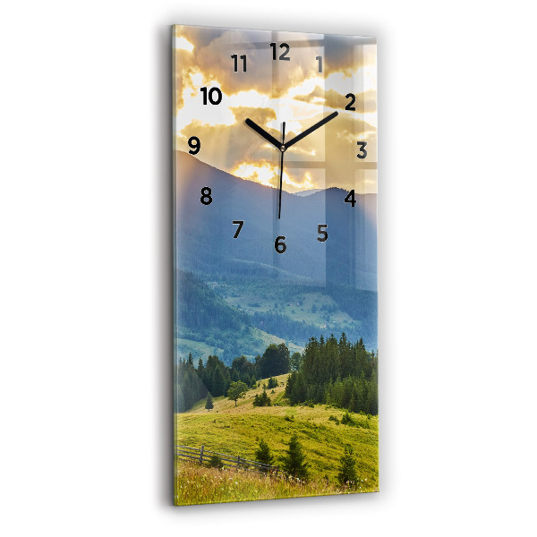 Reloj de cristal vertical Paisaje con bosques - espejomat.es