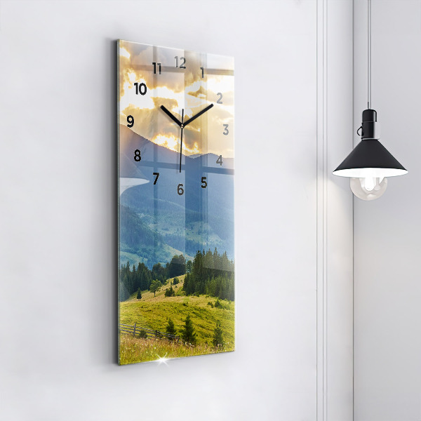 Reloj de cristal vertical Paisaje con bosques - espejomat.es