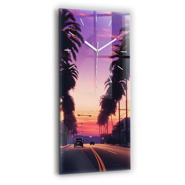 Reloj vertical Puesta de sol en Los Ángeles - espejomat.es