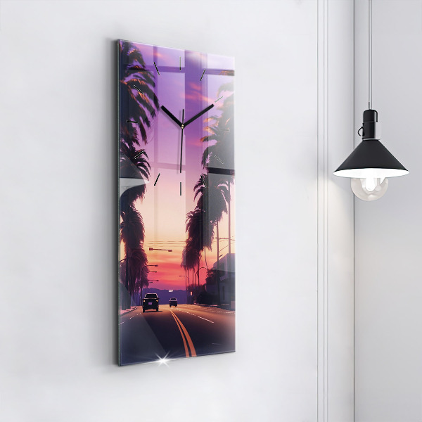 Reloj vertical Puesta de sol en Los Ángeles - espejomat.es