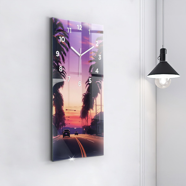 Reloj vertical Puesta de sol en Los Ángeles - espejomat.es