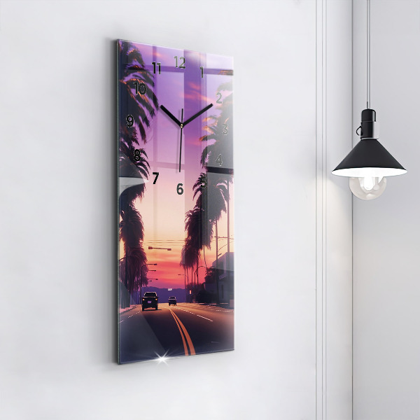 Reloj vertical Puesta de sol en Los Ángeles - espejomat.es