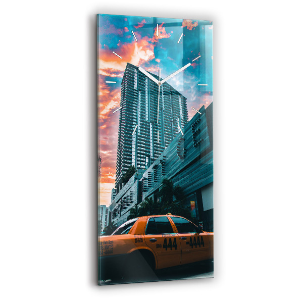 Reloj de cristal vertical Miami, Florida - espejomat.es