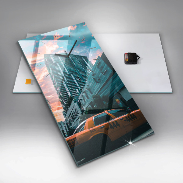 Reloj de cristal vertical Miami, Florida - espejomat.es