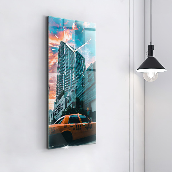 Reloj de cristal vertical Miami, Florida - espejomat.es