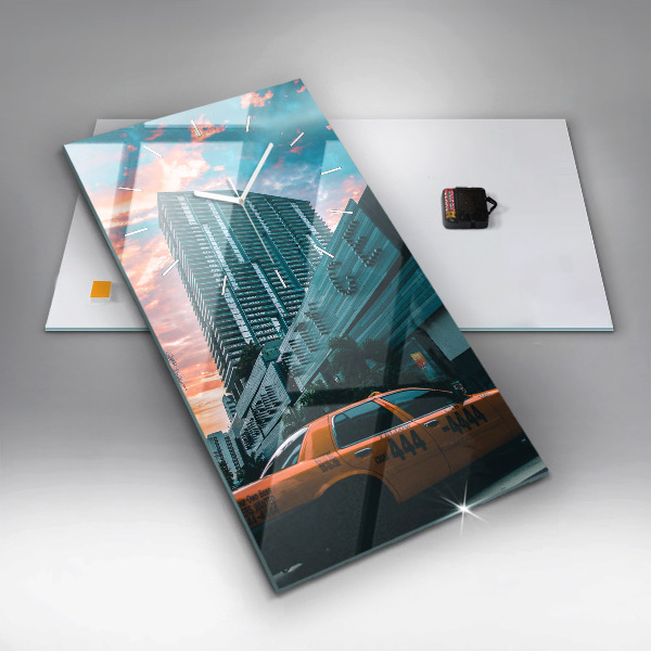 Reloj de cristal vertical Miami, Florida - espejomat.es