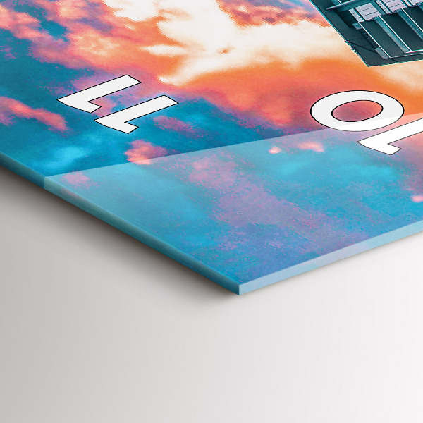 Reloj de cristal vertical Miami, Florida - espejomat.es