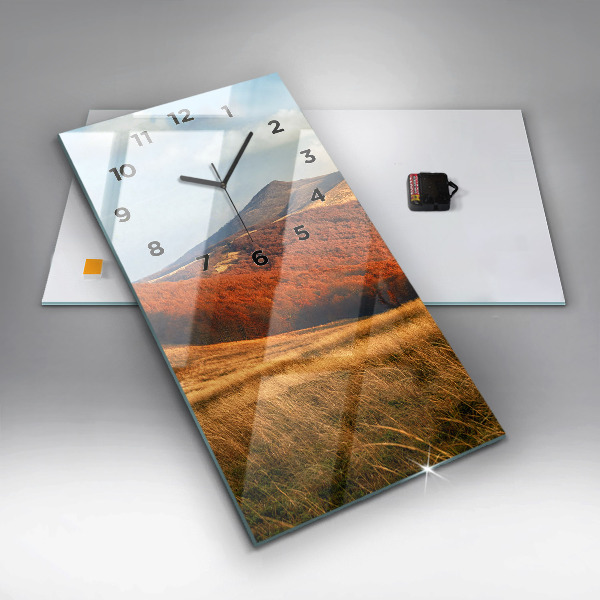 Reloj de vidrio vertical Paisaje de montaña en otoño - espejomat.es