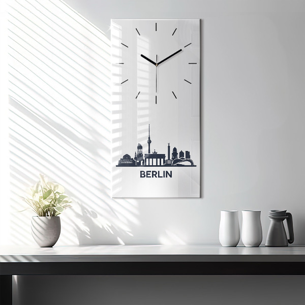 Reloj de cristal vertical Ilustración de la ciudad de Berlín - espejomat.es