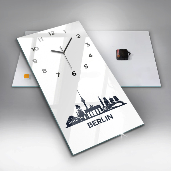 Reloj de cristal vertical Ilustración de la ciudad de Berlín - espejomat.es