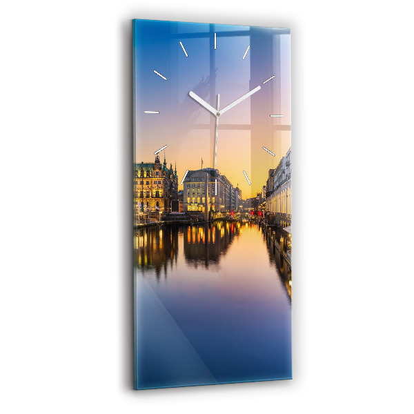Reloj de vidrio vertical Ayuntamiento de Hamburgo - espejomat.es