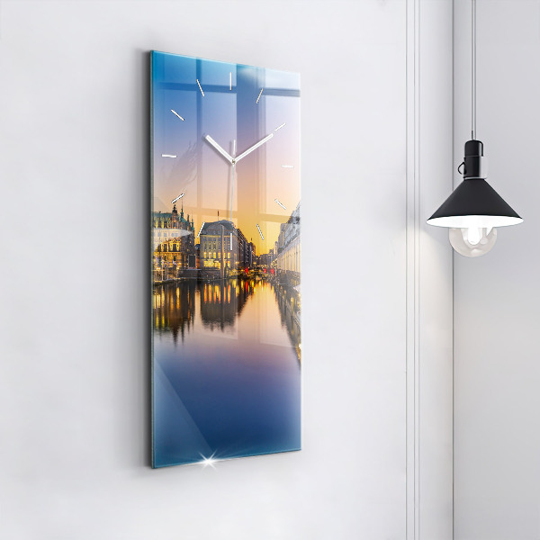 Reloj de vidrio vertical Ayuntamiento de Hamburgo - espejomat.es